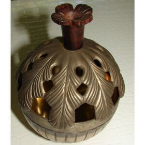 WILLIAM ADAMS A TOWLE COMPANY Brass/Silver  Covered Bowl holds 8 teaspoons